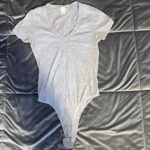 Grey V-neck body suit size medium